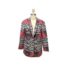 David Paul Vintage Blazer Womens Sz M Aztec Blanket Jacket Made USA Southwest